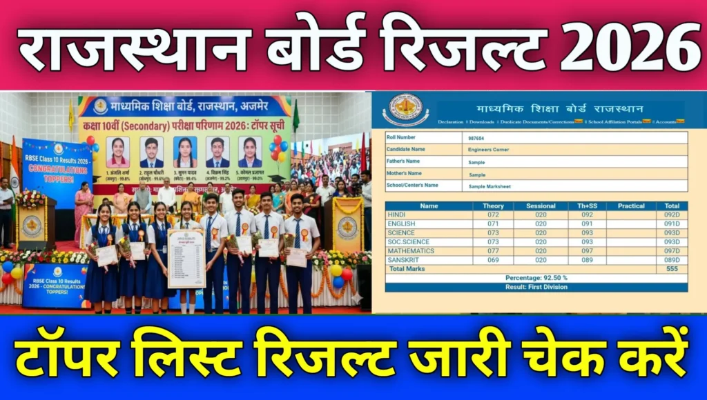 RBSE 10th Result 2026 Live Check